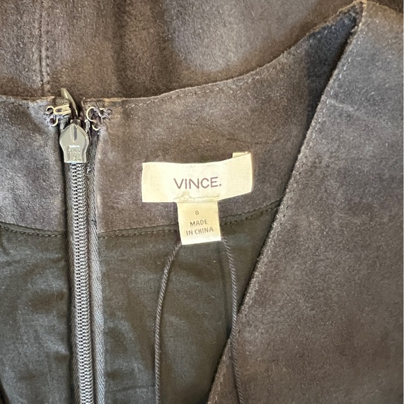 Vince Suede Navy Sheath Dress Size 8 NEW NWT $845 - Picture 4 of 8